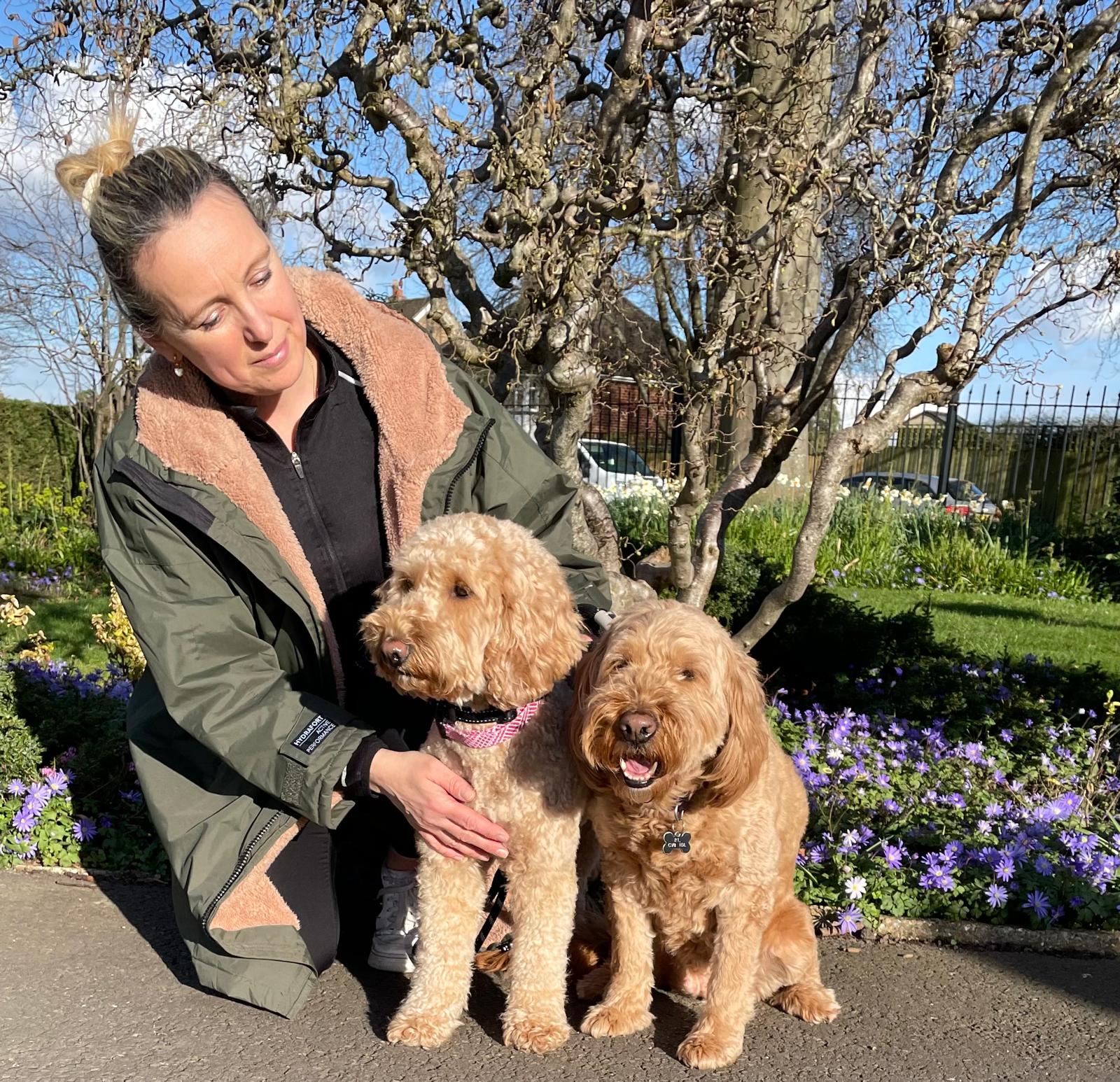 Aga with her dogs Skye and Ruby