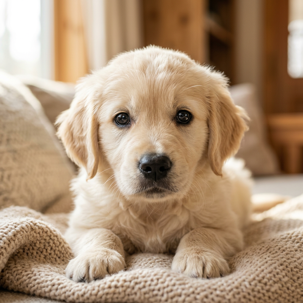 Close-up of a tiny puppy's fluffy coat